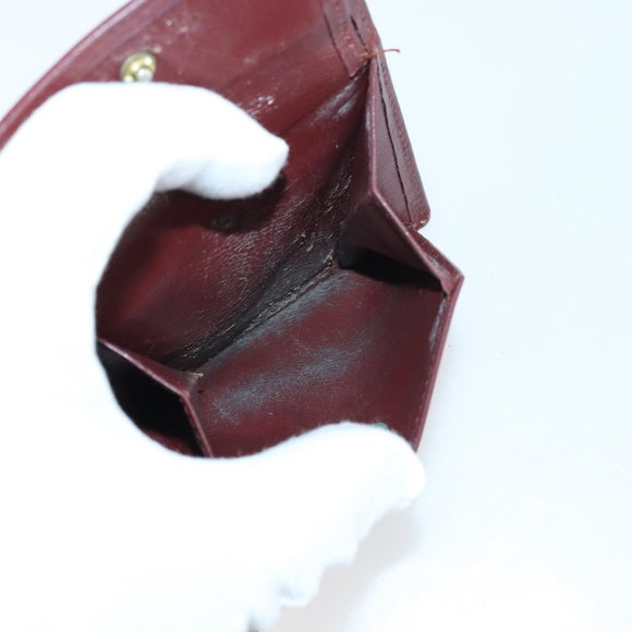 CARTIER Wallet Leather 10set Bordeaux Black Auth bs30042