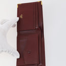 CARTIER Wallet Leather 10set Bordeaux Black Auth bs30042-14