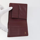 CARTIER Wallet Leather 10set Bordeaux Black Auth bs30042-16