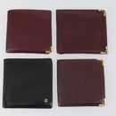 CARTIER Wallet Leather 10set Bordeaux Black Auth bs30042-18