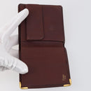 CARTIER Wallet Leather 10set Bordeaux Black Auth bs30042-24