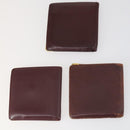 CARTIER Wallet Leather 10set Bordeaux Black Auth bs30042-3