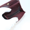 CARTIER Wallet Leather 10set Bordeaux Black Auth bs30042-5