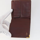 CARTIER Wallet Leather 10set Bordeaux Black Auth bs30042-6