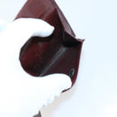 CARTIER Wallet Leather 10set Bordeaux Black Auth bs30042-9