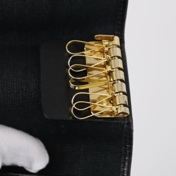 Christian Dior Key Case Leather 7Set Black Pink Brown Auth bs30045