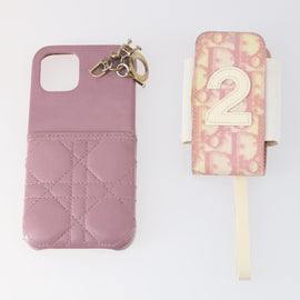 Christian Dior Key Case Leather 7Set Black Pink Brown Auth bs30045 - 0