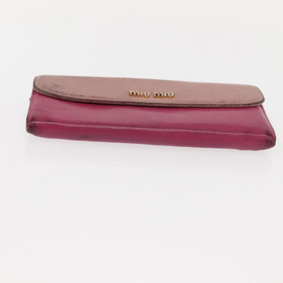 Miu Miu Matelasse Wallet Leather 7 Set Blue Black beige Auth bs30046