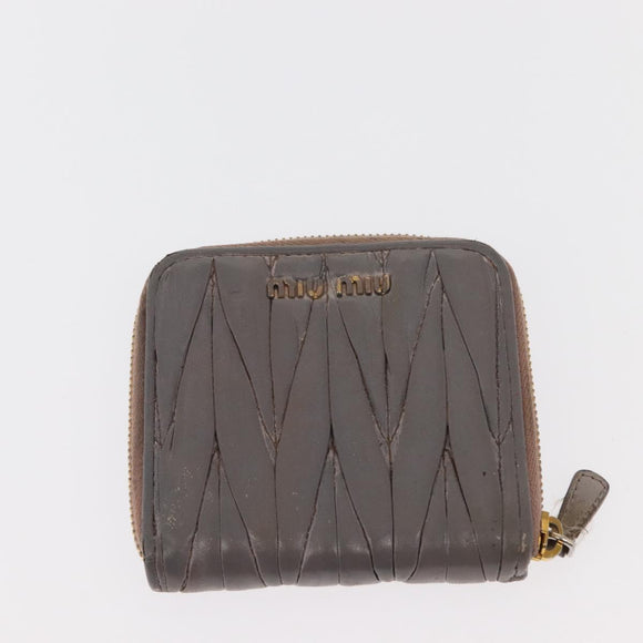 Miu Miu Matelasse Wallet Leather 7 Set Blue Black beige Auth bs30046