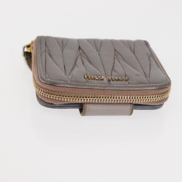 Miu Miu Matelasse Wallet Leather 7 Set Blue Black beige Auth bs30046