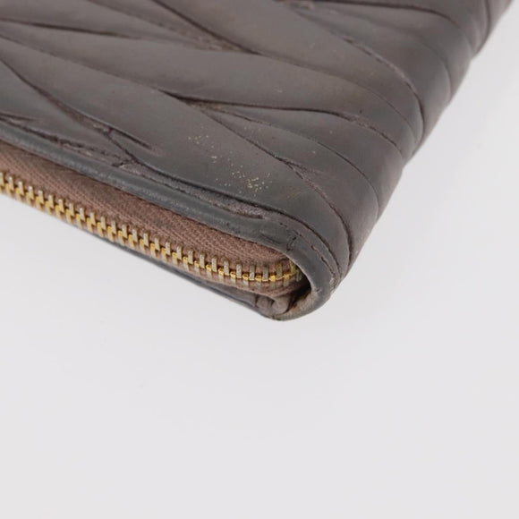 Miu Miu Matelasse Wallet Leather 7 Set Blue Black beige Auth bs30046