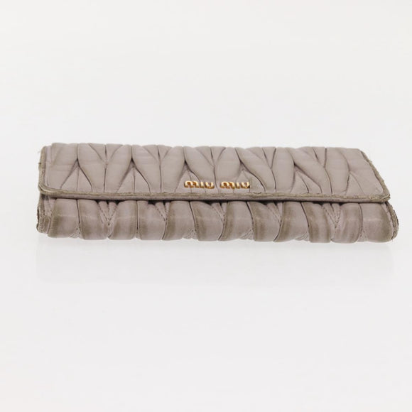 Miu Miu Matelasse Wallet Leather 7 Set Blue Black beige Auth bs30046
