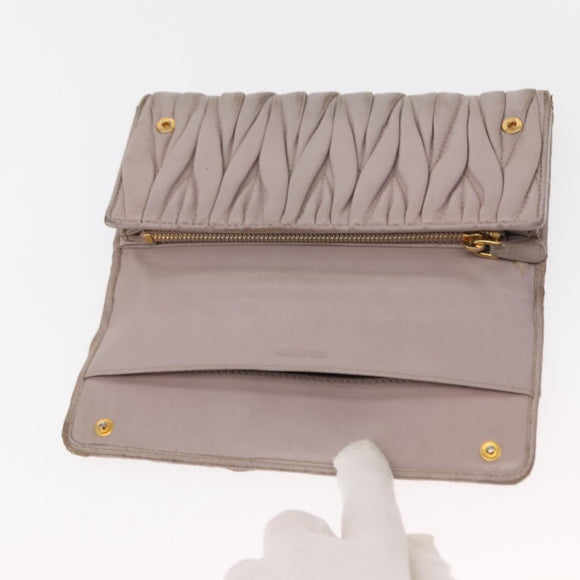 Miu Miu Matelasse Wallet Leather 7 Set Blue Black beige Auth bs30046