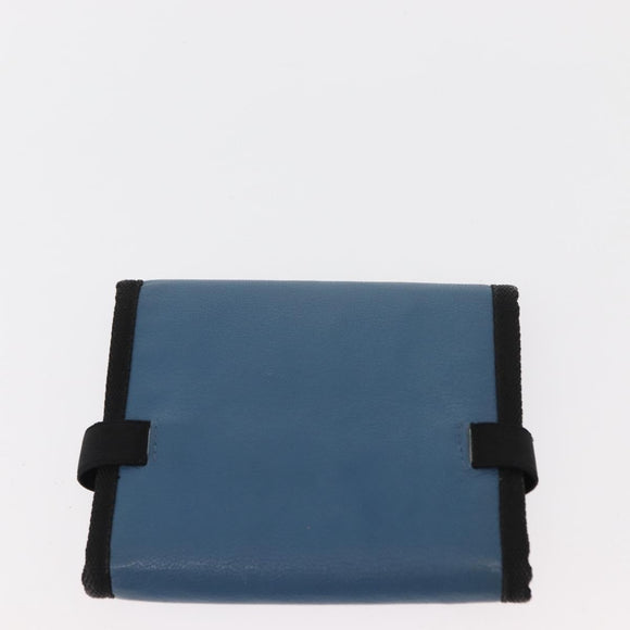 Miu Miu Matelasse Wallet Leather 7 Set Blue Black beige Auth bs30046