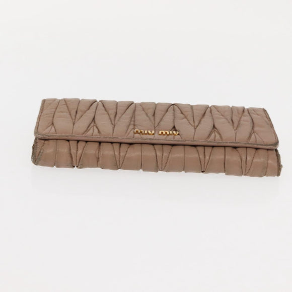 Miu Miu Matelasse Wallet Leather 7 Set Blue Black beige Auth bs30046