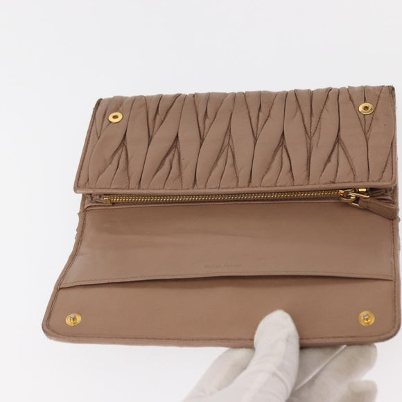 Miu Miu Matelasse Wallet Leather 7 Set Blue Black beige Auth bs30046