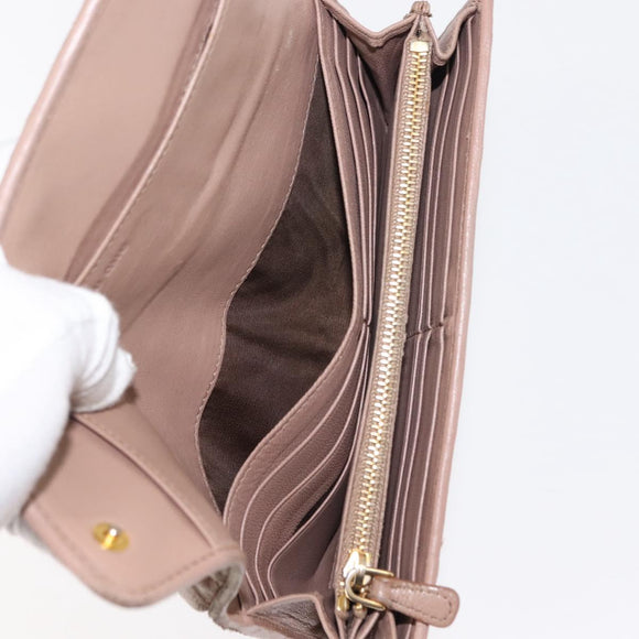 Miu Miu Matelasse Wallet Leather 7 Set Blue Black beige Auth bs30046