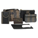 FENDI Pecan Canvas Wallet Leather 7 Set Black Brown Auth bs30048-1