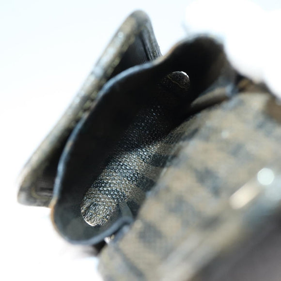 FENDI Pecan Canvas Wallet Leather 7 Set Black Brown Auth bs30048