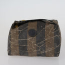 FENDI Pecan Canvas Wallet Leather 7 Set Black Brown Auth bs30048-20