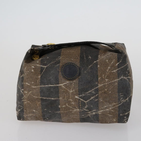 FENDI Pecan Canvas Wallet Leather 7 Set Black Brown Auth bs30048