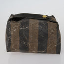 FENDI Pecan Canvas Wallet Leather 7 Set Black Brown Auth bs30048-21