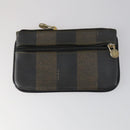 FENDI Pecan Canvas Wallet Leather 7 Set Black Brown Auth bs30048-8