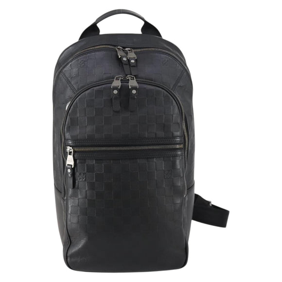 LOUIS VUITTON Damier Infini Michael Backpack Black N41330 LV Auth bs30061