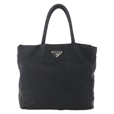 PRADA Tote Bag Nylon Black Silver Auth bs30068 - 0