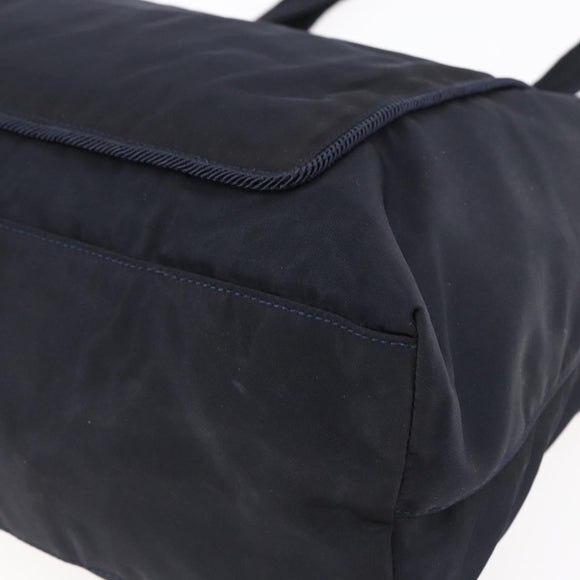 PRADA Tote Bag Nylon Black Gold Auth bs30070