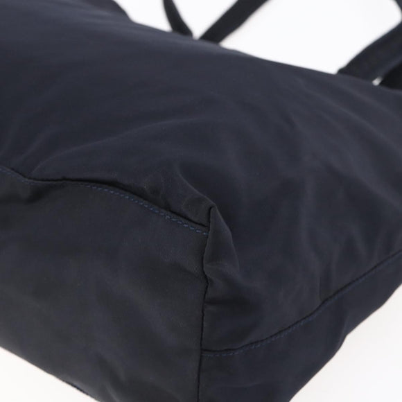 PRADA Tote Bag Nylon Black Gold Auth bs30070