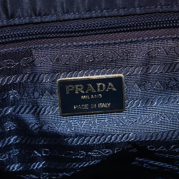 PRADA Tote Bag Nylon Black Gold Auth bs30070