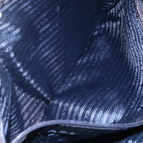 PRADA Tote Bag Nylon Black Gold Auth bs30070