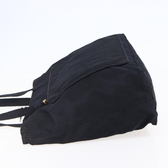 PRADA Tote Bag Nylon Black Gold Auth bs30070