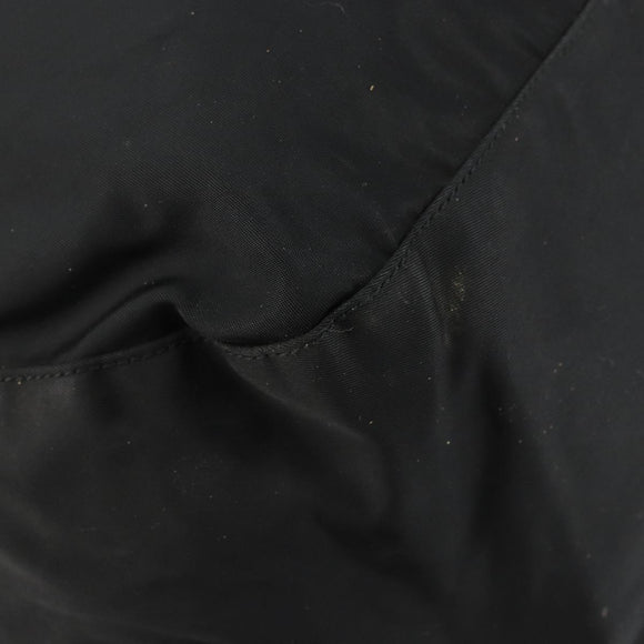 PRADA Shoulder Bag Nylon Leather Black Gold Auth bs30072