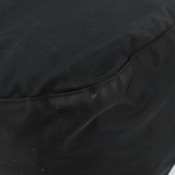 PRADA Shoulder Bag Nylon Leather Black Gold Auth bs30072