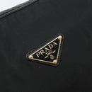 PRADA Shoulder Bag Nylon Leather Black Gold Auth bs30072-17