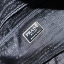PRADA Shoulder Bag Nylon Leather Black Gold Auth bs30072-18