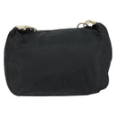 PRADA Shoulder Bag Nylon Leather Black Gold Auth bs30072-2