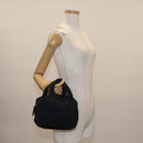 PRADA Beads Tote Bag Nylon Black Silver Auth bs30073-22