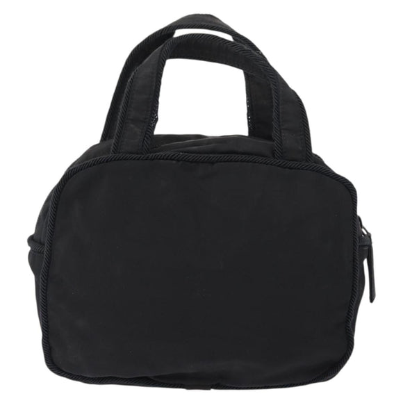 PRADA Beads Tote Bag Nylon Black Silver Auth bs30073