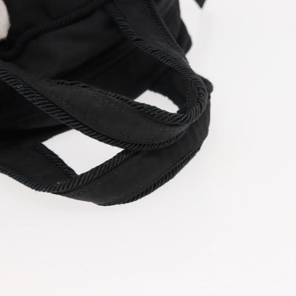 PRADA Beads Tote Bag Nylon Black Silver Auth bs30073