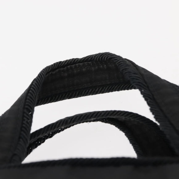 PRADA Beads Tote Bag Nylon Black Silver Auth bs30073