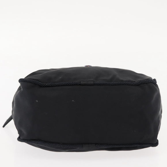 PRADA Beads Tote Bag Nylon Black Silver Auth bs30073