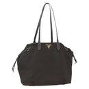 PRADA Tote Bag Nylon Khaki Gold Auth bs30074-1
