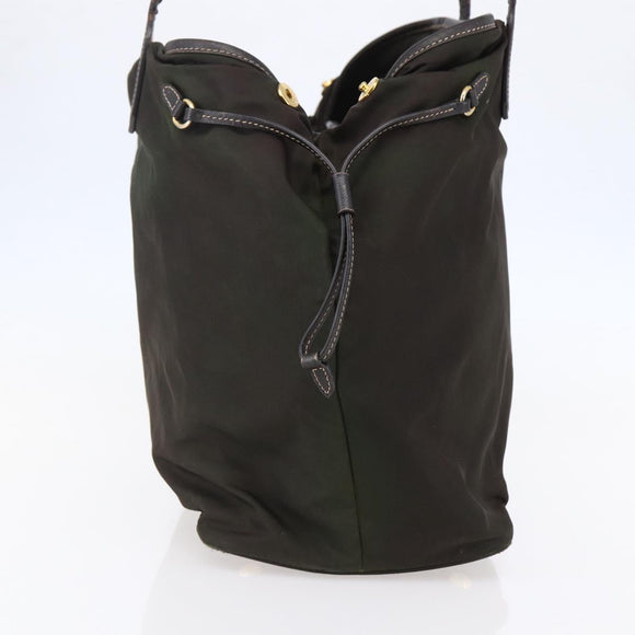 PRADA Tote Bag Nylon Khaki Gold Auth bs30074