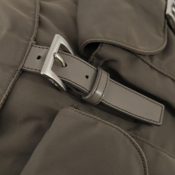 PRADA Backpack Nylon Gray Silver Auth bs30075