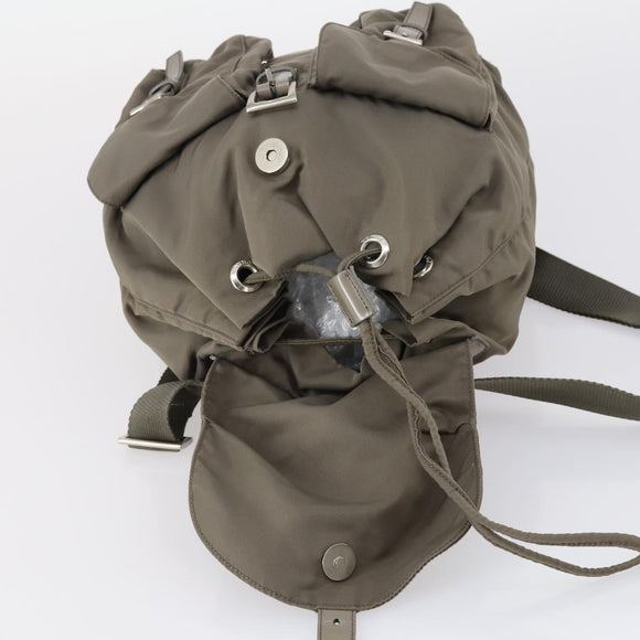 PRADA Backpack Nylon Gray Silver Auth bs30075