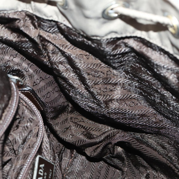 PRADA Backpack Nylon Gray Silver Auth bs30075