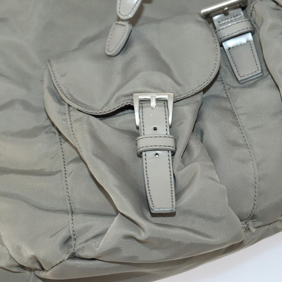PRADA Backpack Nylon Gray Silver Auth bs30075